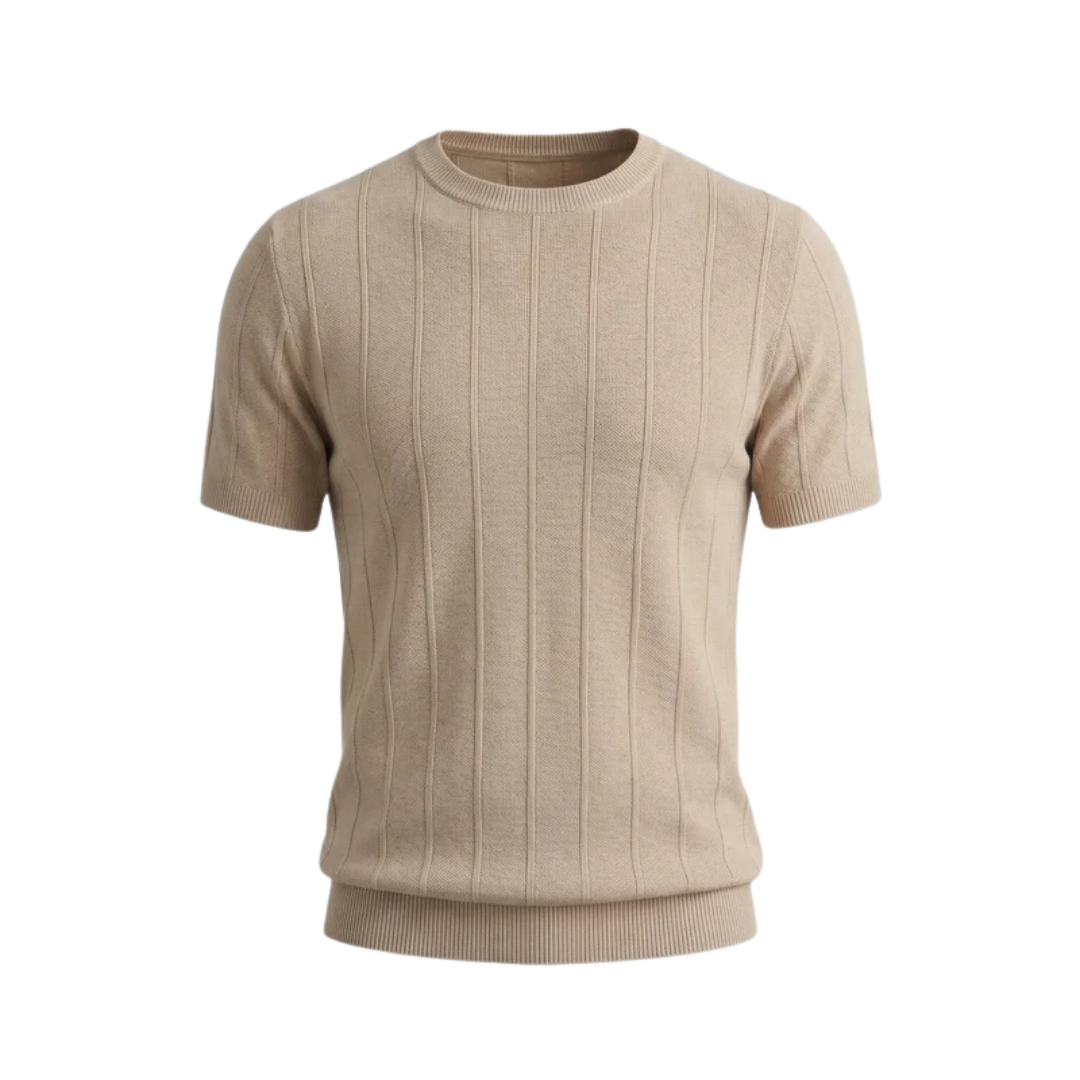 Asher | Ribbed Crew Neck T-Shirt
