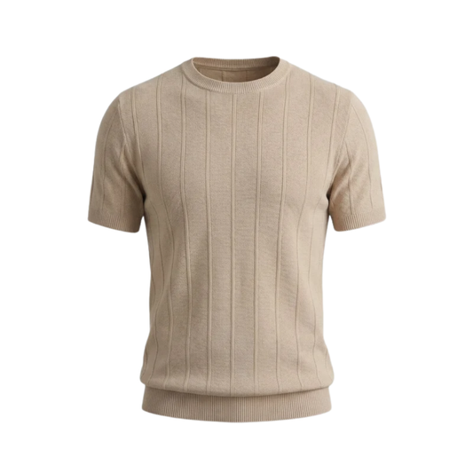 Asher | Ribbed Crew Neck T-Shirt