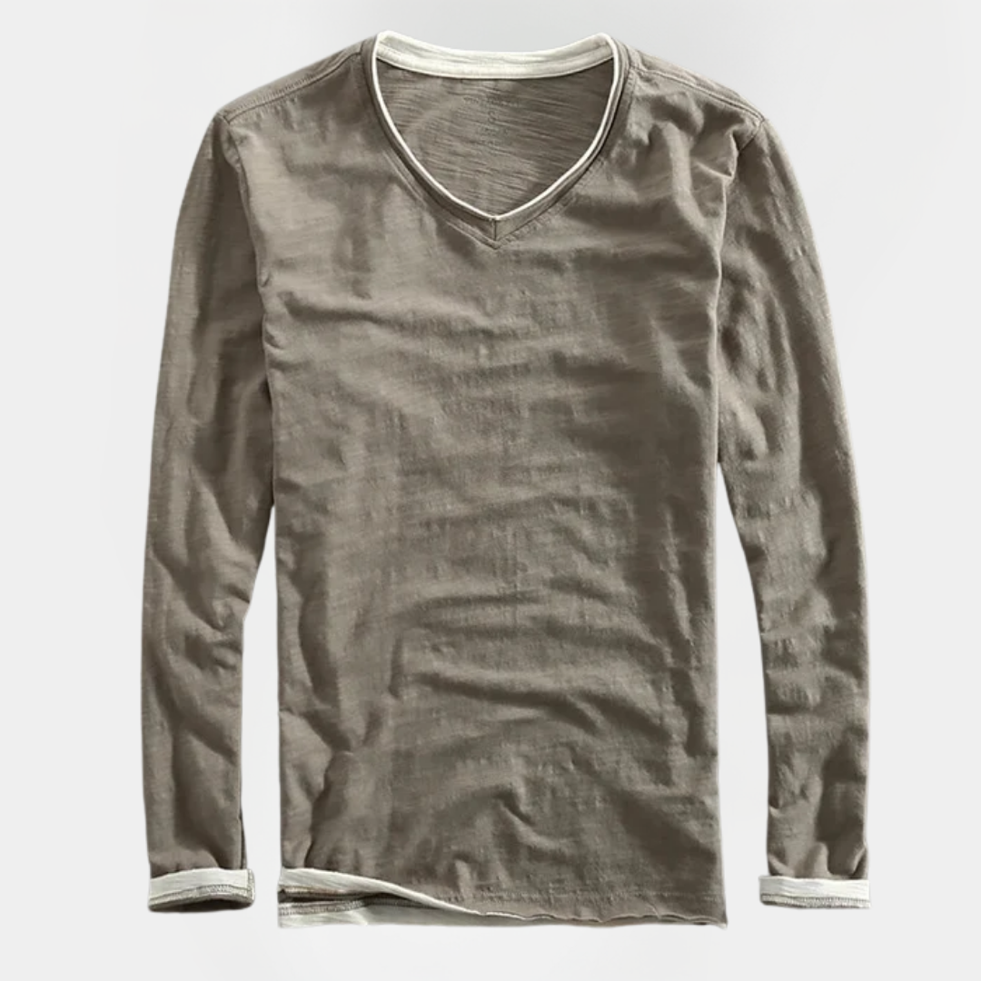 Liam | Long Sleeve V-Neck Shirt