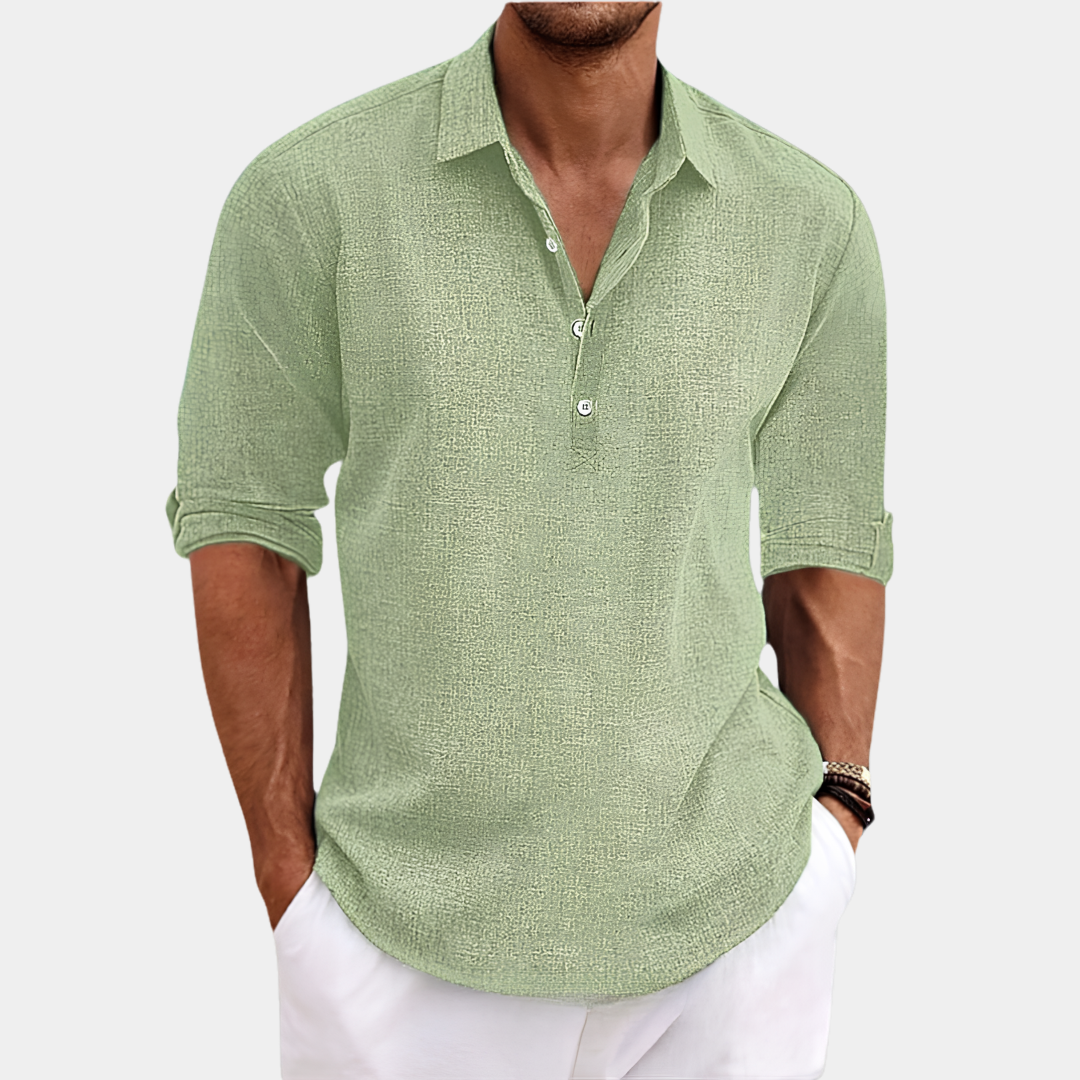 Connor | Linen Blend Henley Shirt
