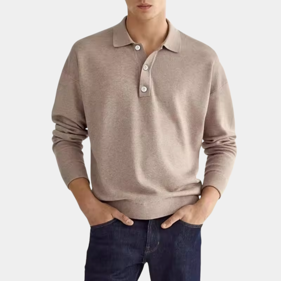 Cameron | Relaxed Fit Long Sleeve Polo Shirt