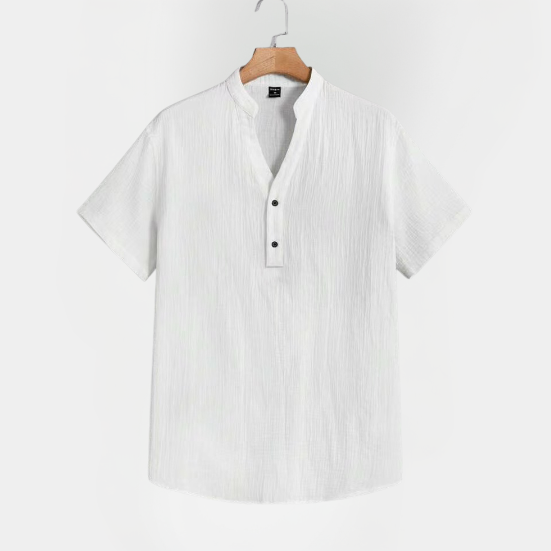 Flynn | Linen Blend Henley Shirt