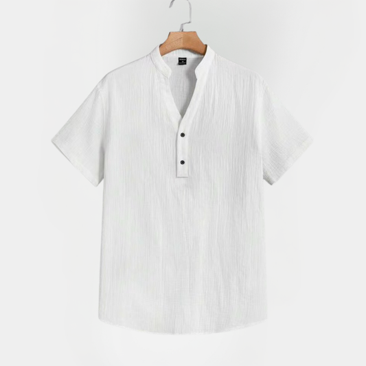 Flynn | Linen Blend Henley Shirt