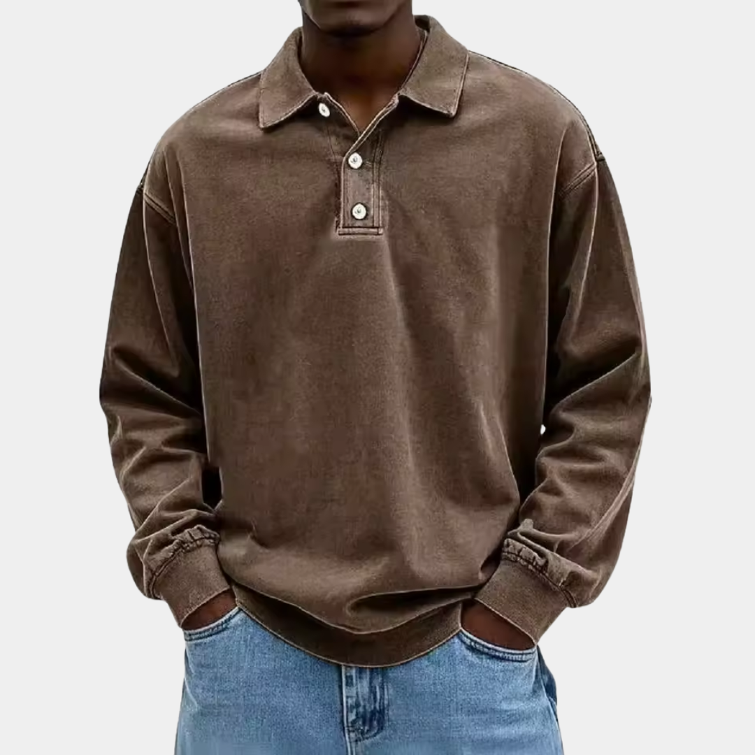 Maddox | Relaxed Fit Long Sleeve Polo Shirt