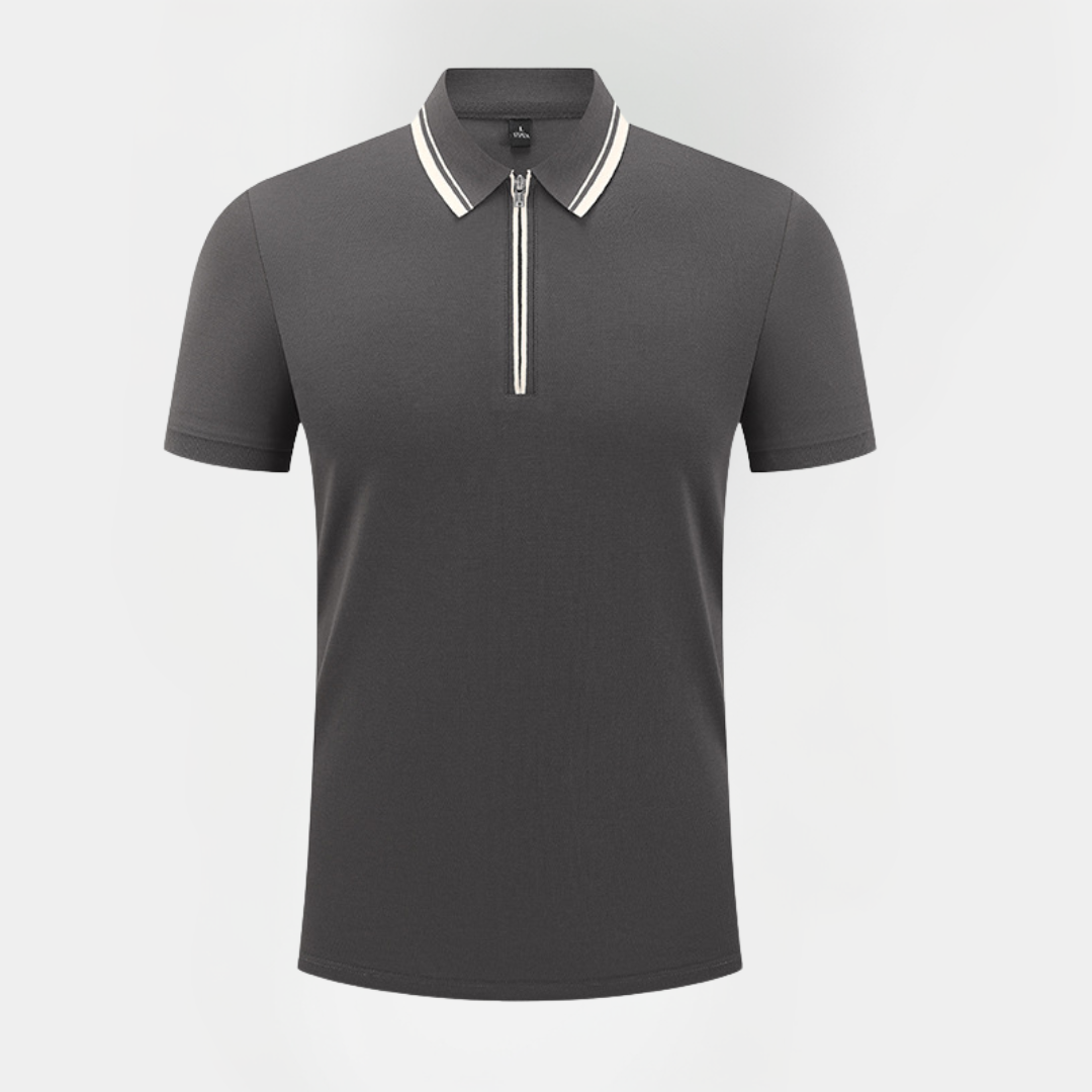 Kieran | Cotton Zip Polo Shirt