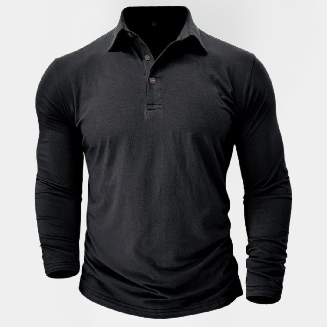 Callum | Cotton Long Sleeve Polo