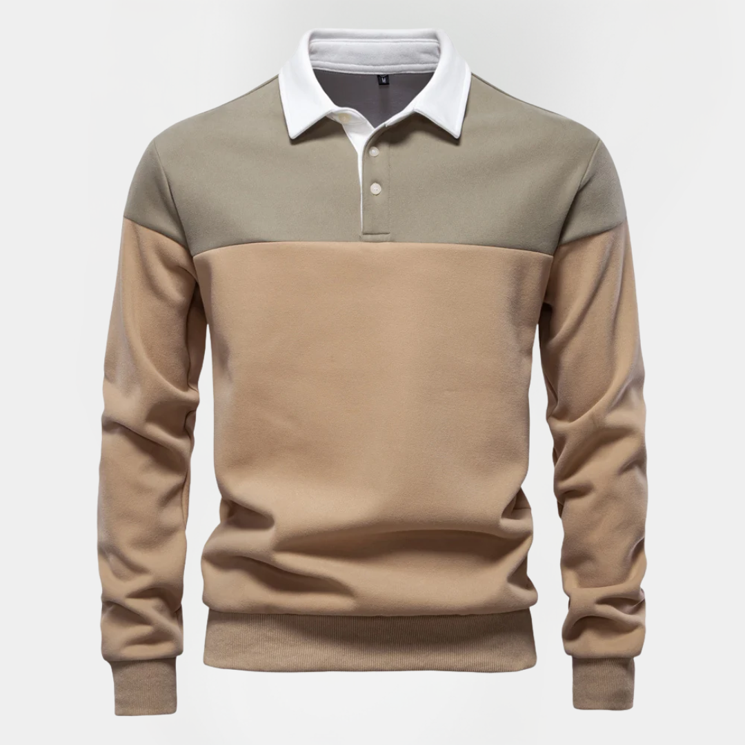 Vaughn | Cotton Blend Long Sleeve Polo Shirt
