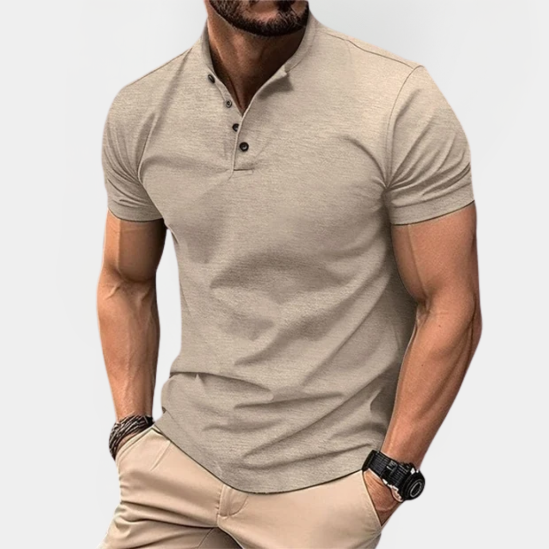 Micah | Short Sleeve Henley Shirt