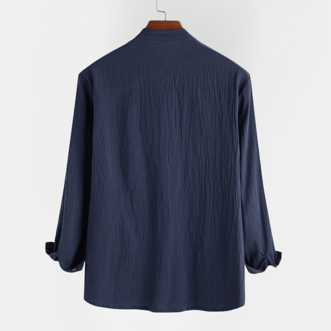 Harvey | Cotton Stand Collar Shirt