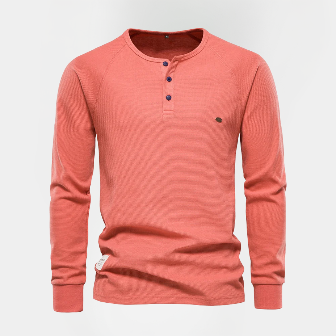 Micah | Cotton Long Sleeve Henley Shirt