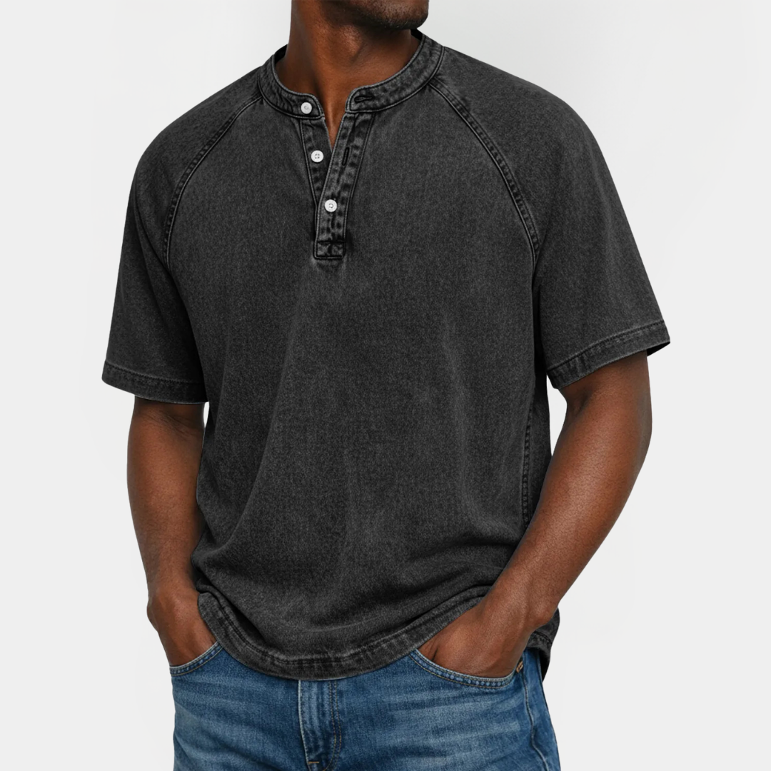 Asher | Cotton Henley Shirt