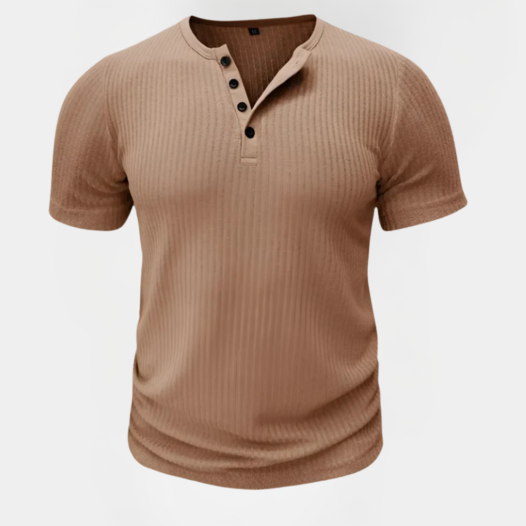 Kieran | Ribbed Henley T-Shirt