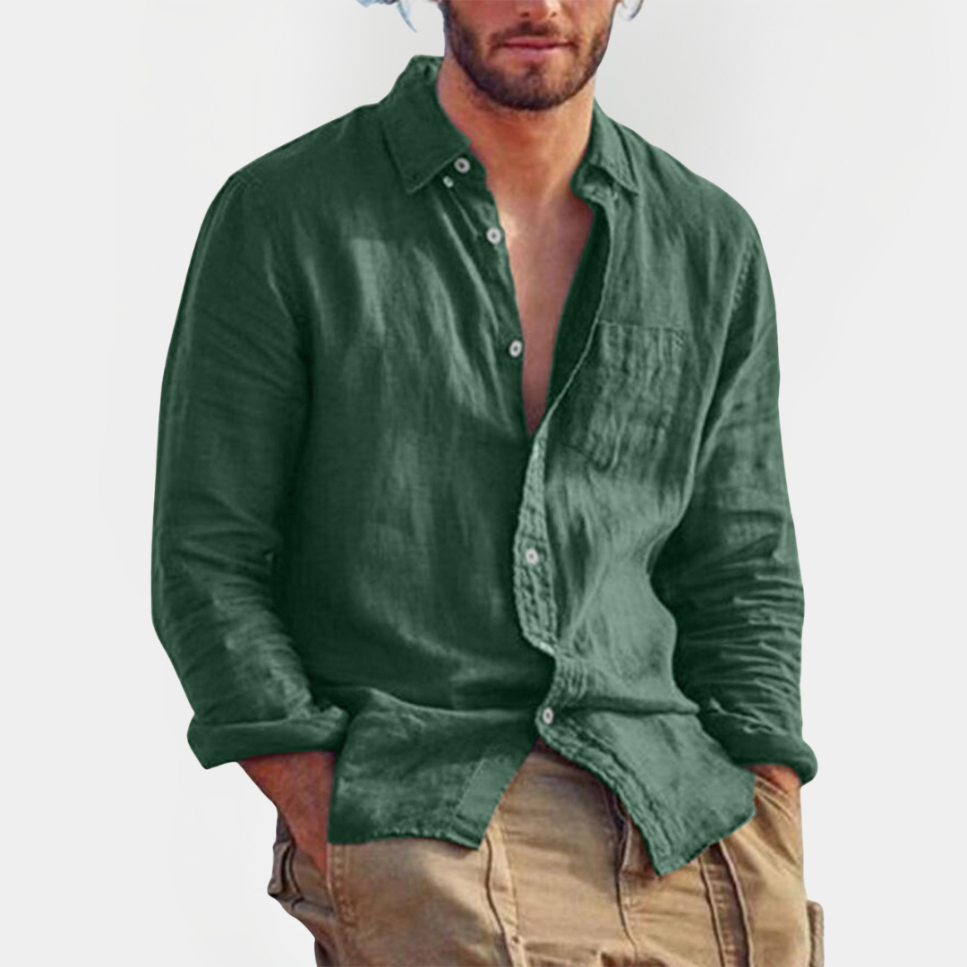 Sterling | Linen Blend Long Sleeve Shirt
