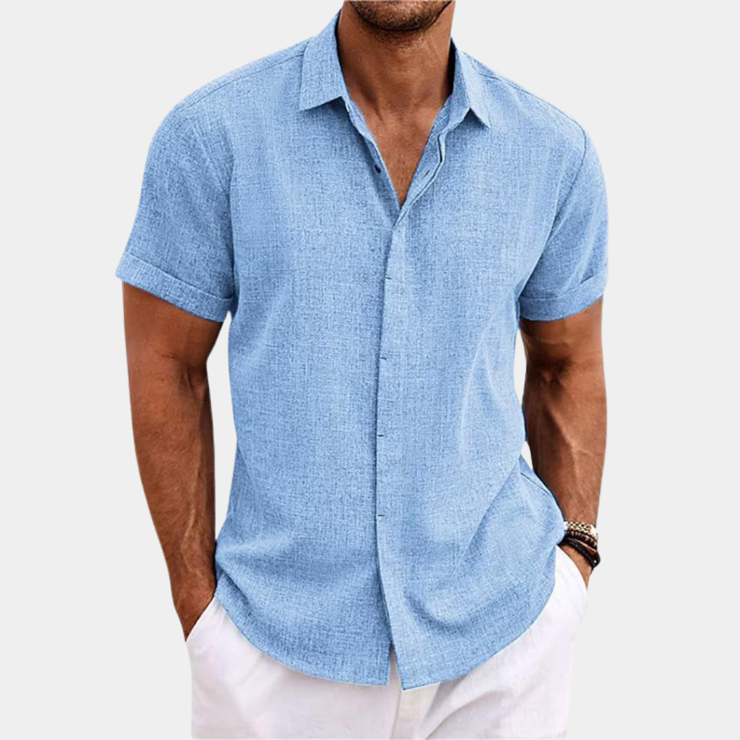 Mason | Linen Blend Short Sleeve Shirt