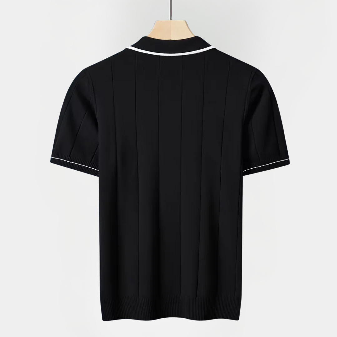 Sterling | Textured Zip Polo Shirt