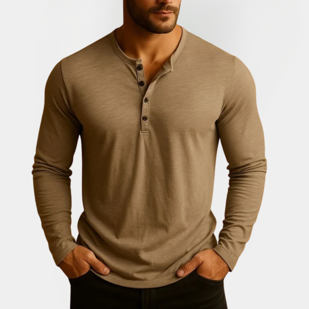 Elliot | Long Sleeve Henley Shirt