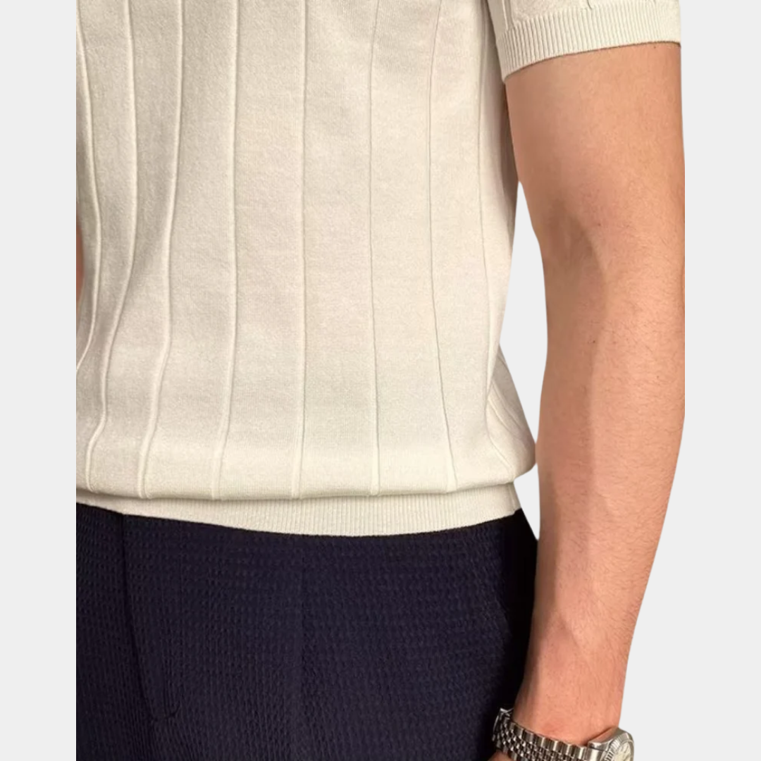 Brooks | Ribbed Knit Polo Shirt