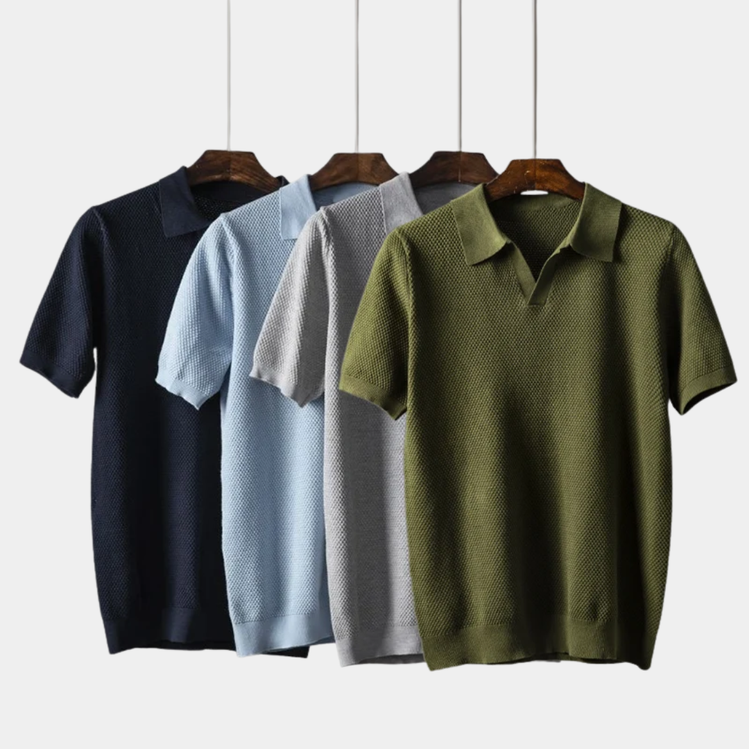 Hudson | Modern Textured Knit Polo Shirt