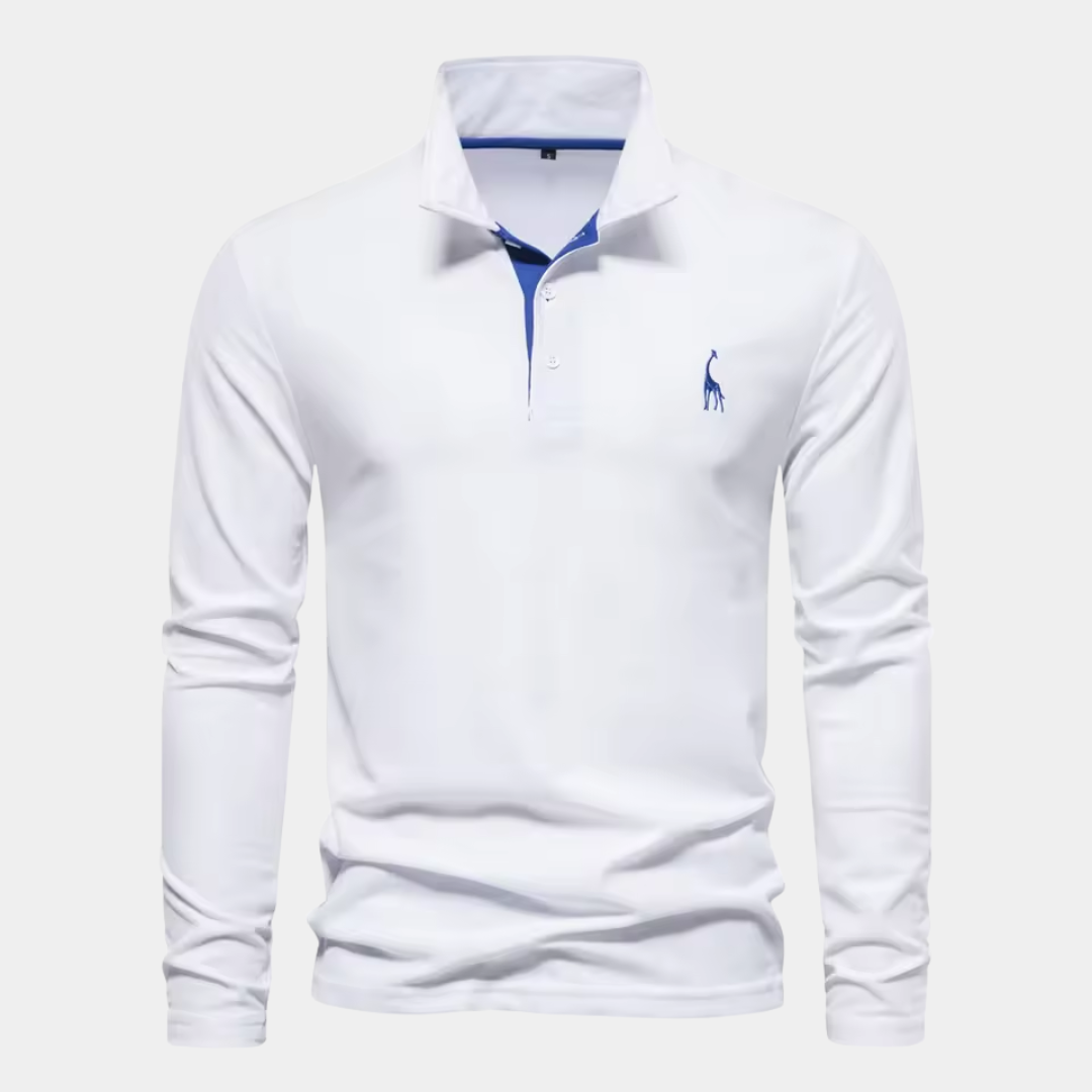 Blake | Contrast Trim Long Sleeve Polo Shirt