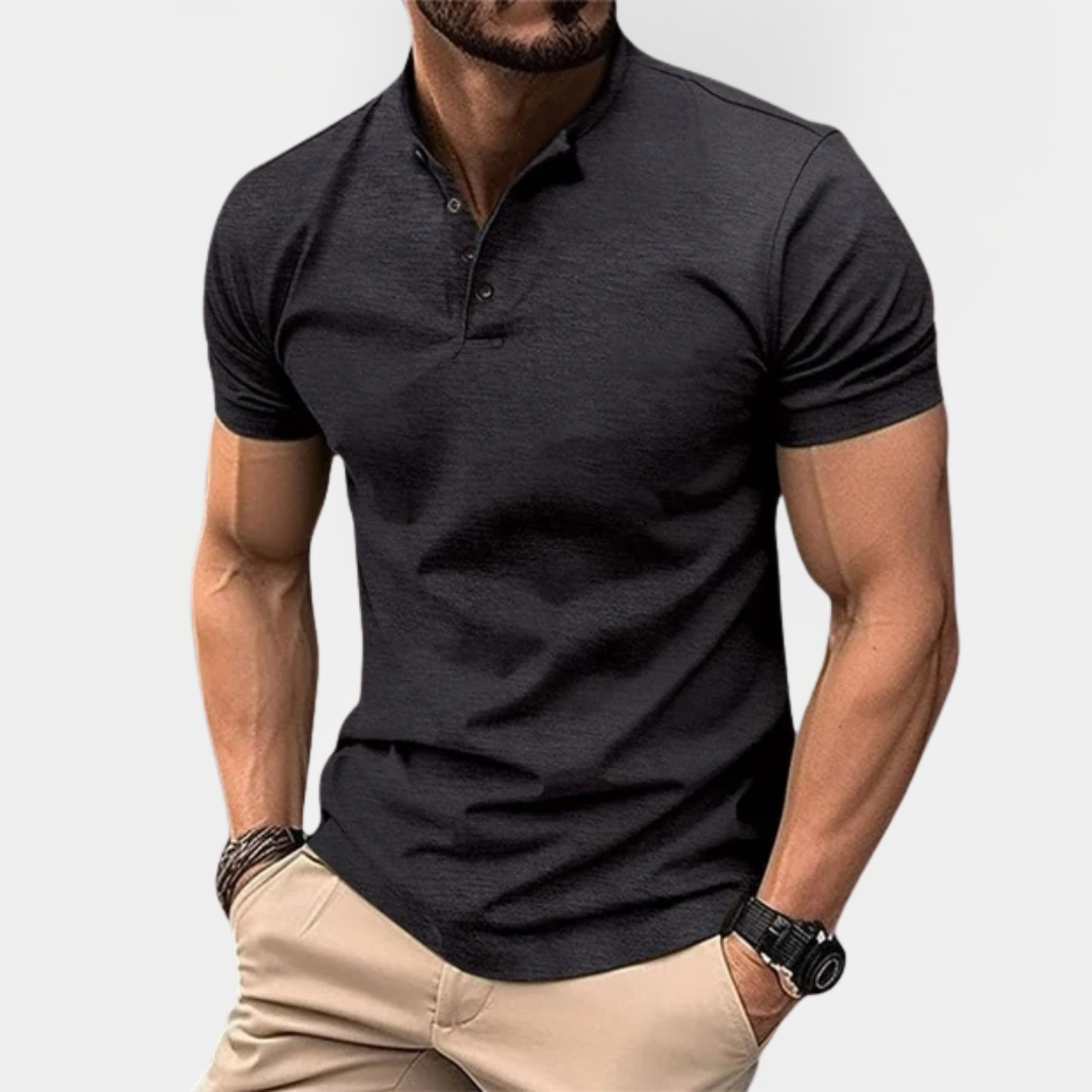 Micah | Short Sleeve Henley Shirt
