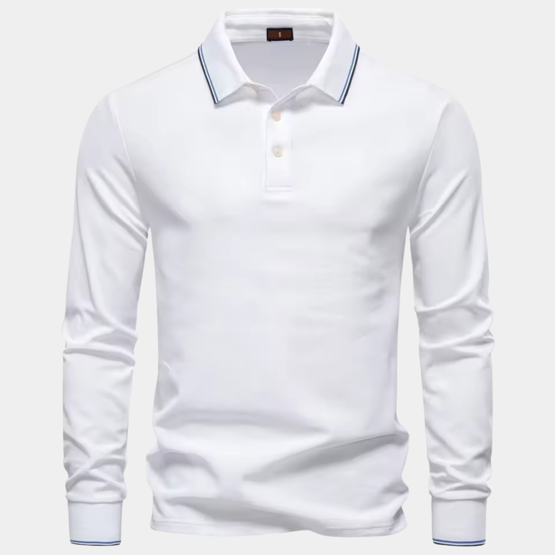Carter | Tipped Collar Long Sleeve Polo Shirt