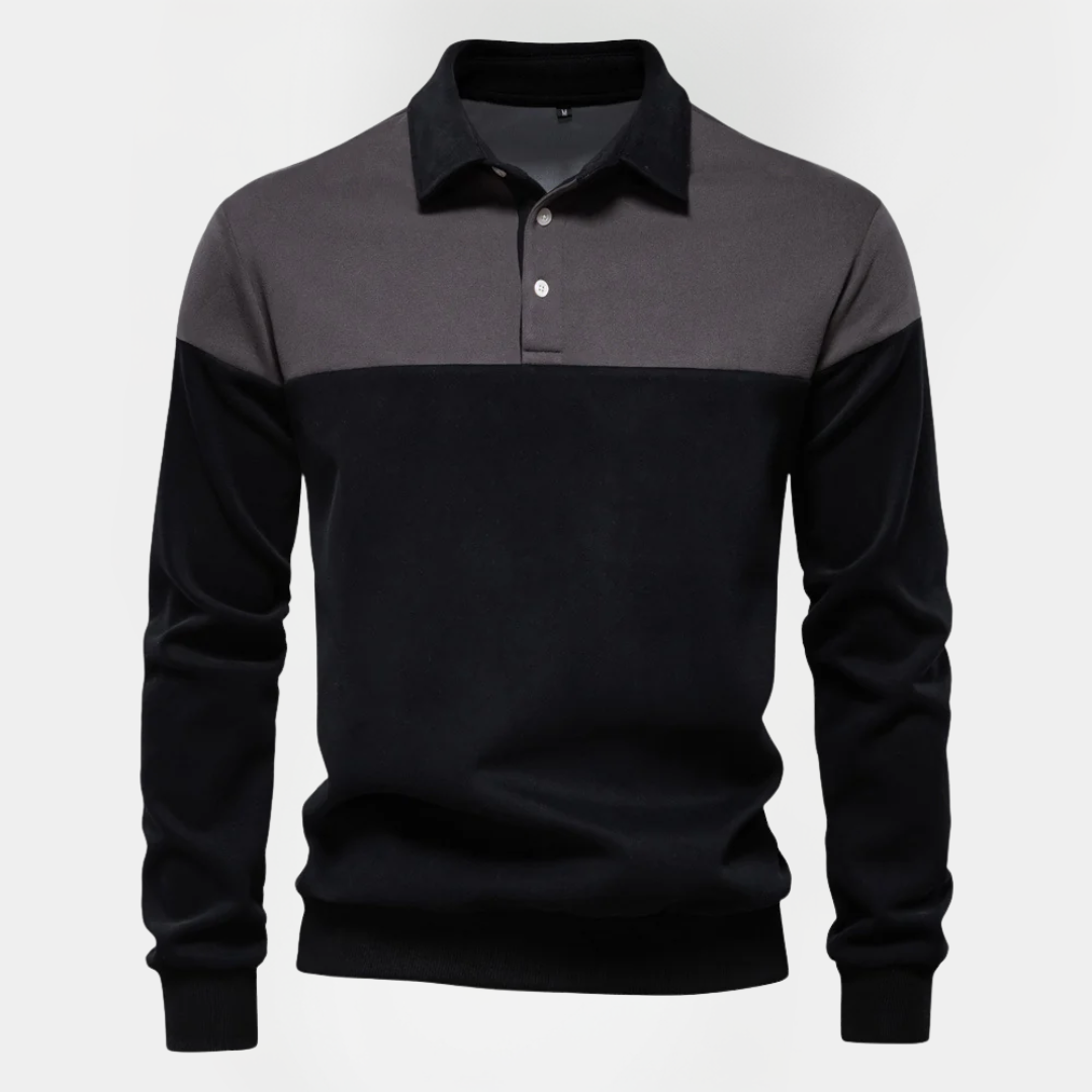 Vaughn | Cotton Blend Long Sleeve Polo Shirt
