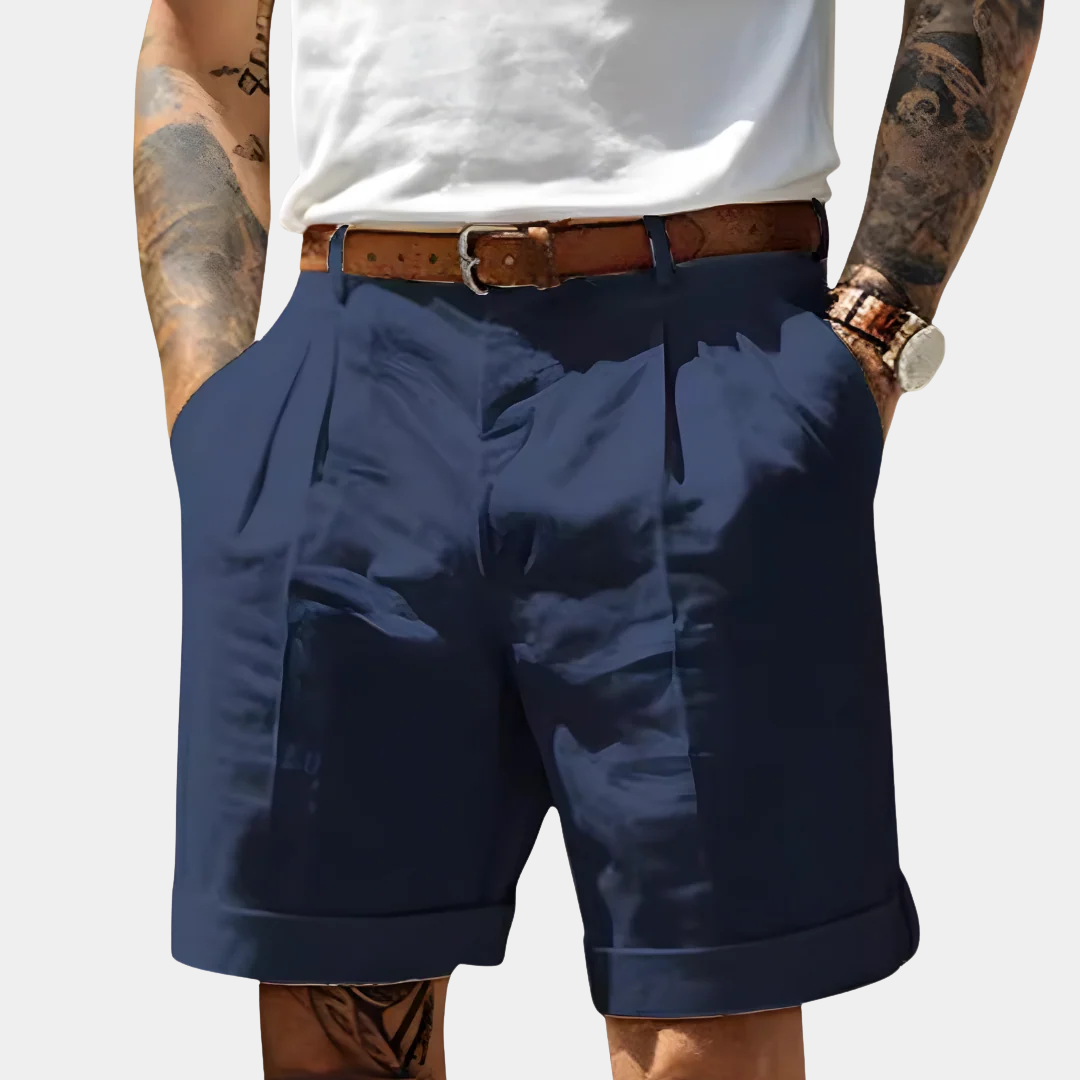 Cooper | Pleated Cotton Bermuda Shorts