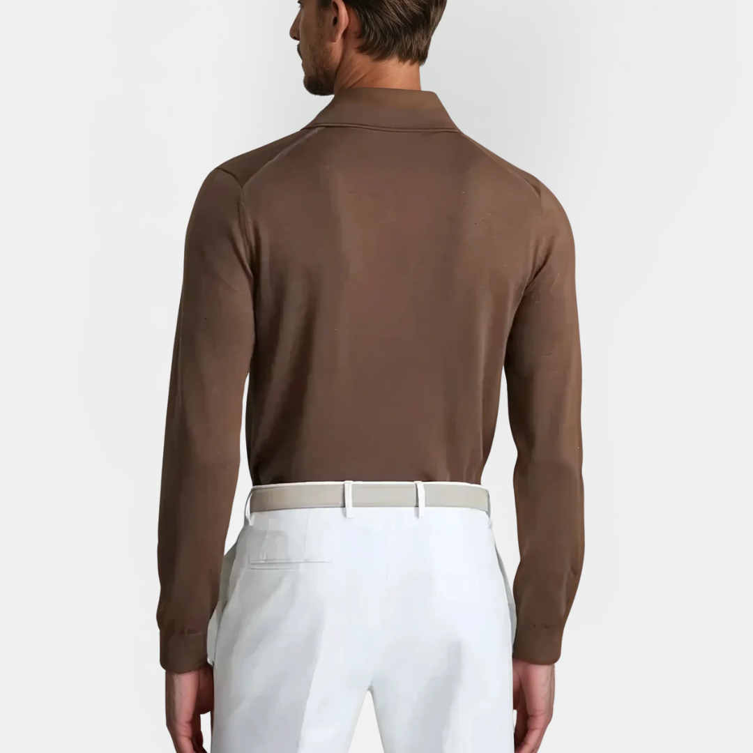 Silas | Open Collar Long Sleeve Polo