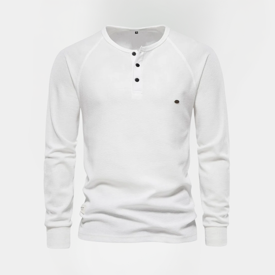 Micah | Cotton Long Sleeve Henley Shirt
