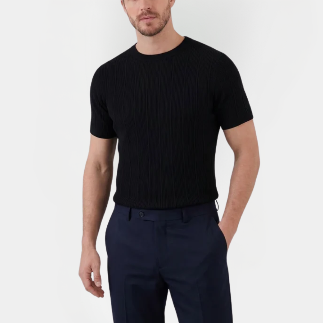Asher | Ribbed Crew Neck T-Shirt