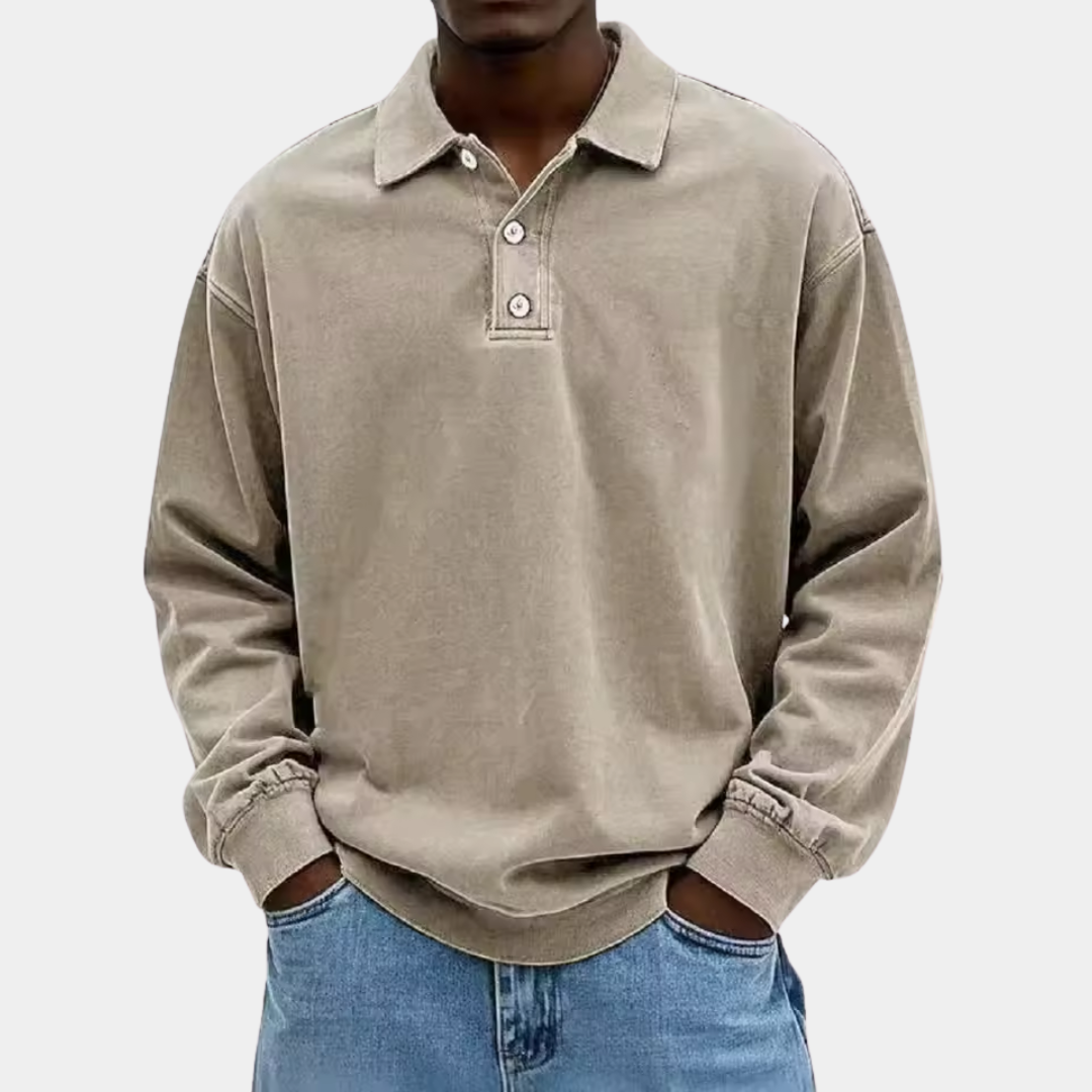 Maddox | Relaxed Fit Long Sleeve Polo Shirt