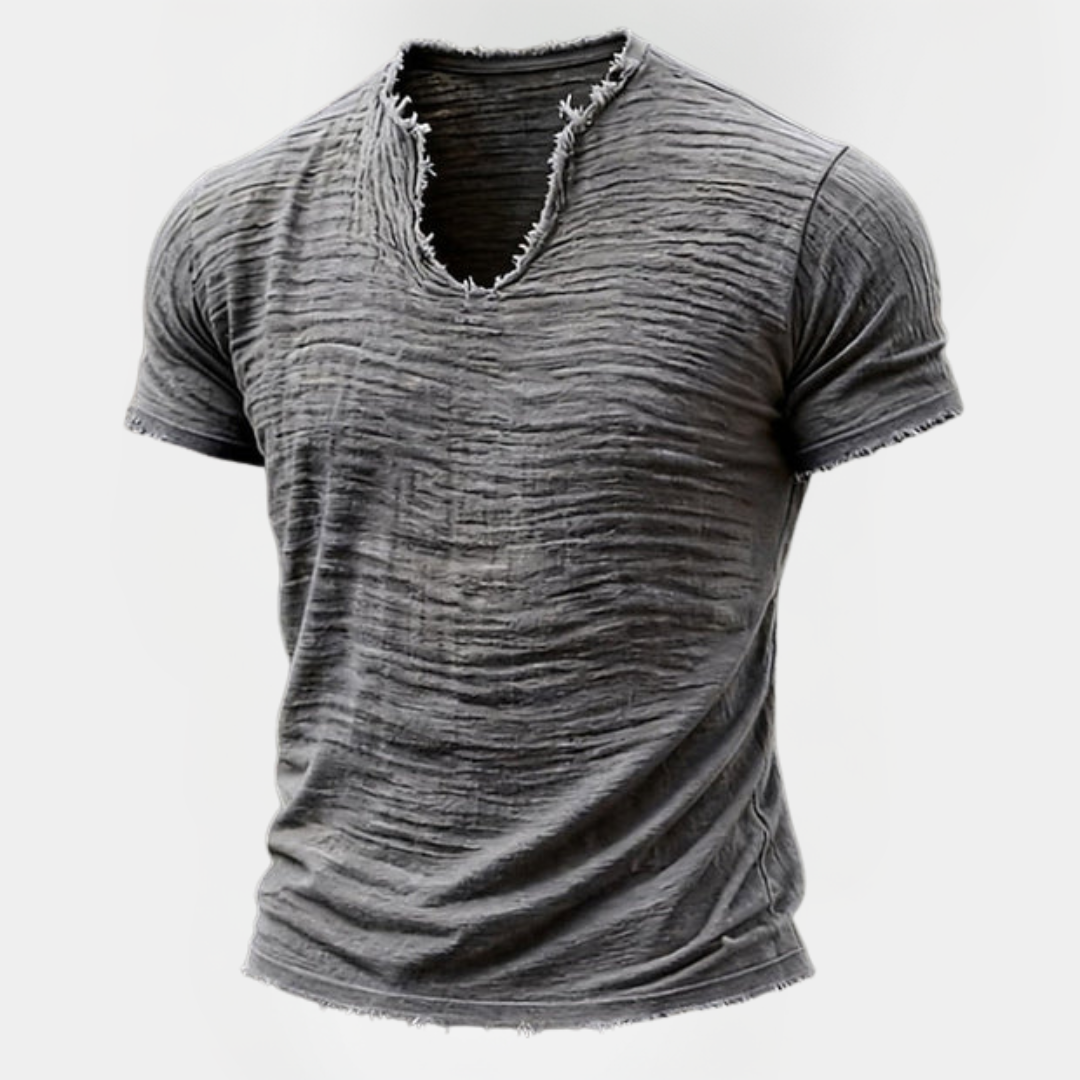 Rhys | Textured V-Neck T-Shirt