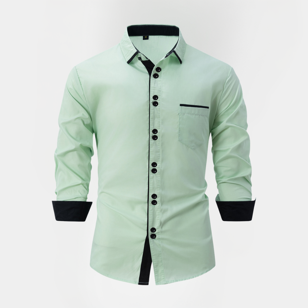 Gavin | Cotton Contrast Trim Shirt