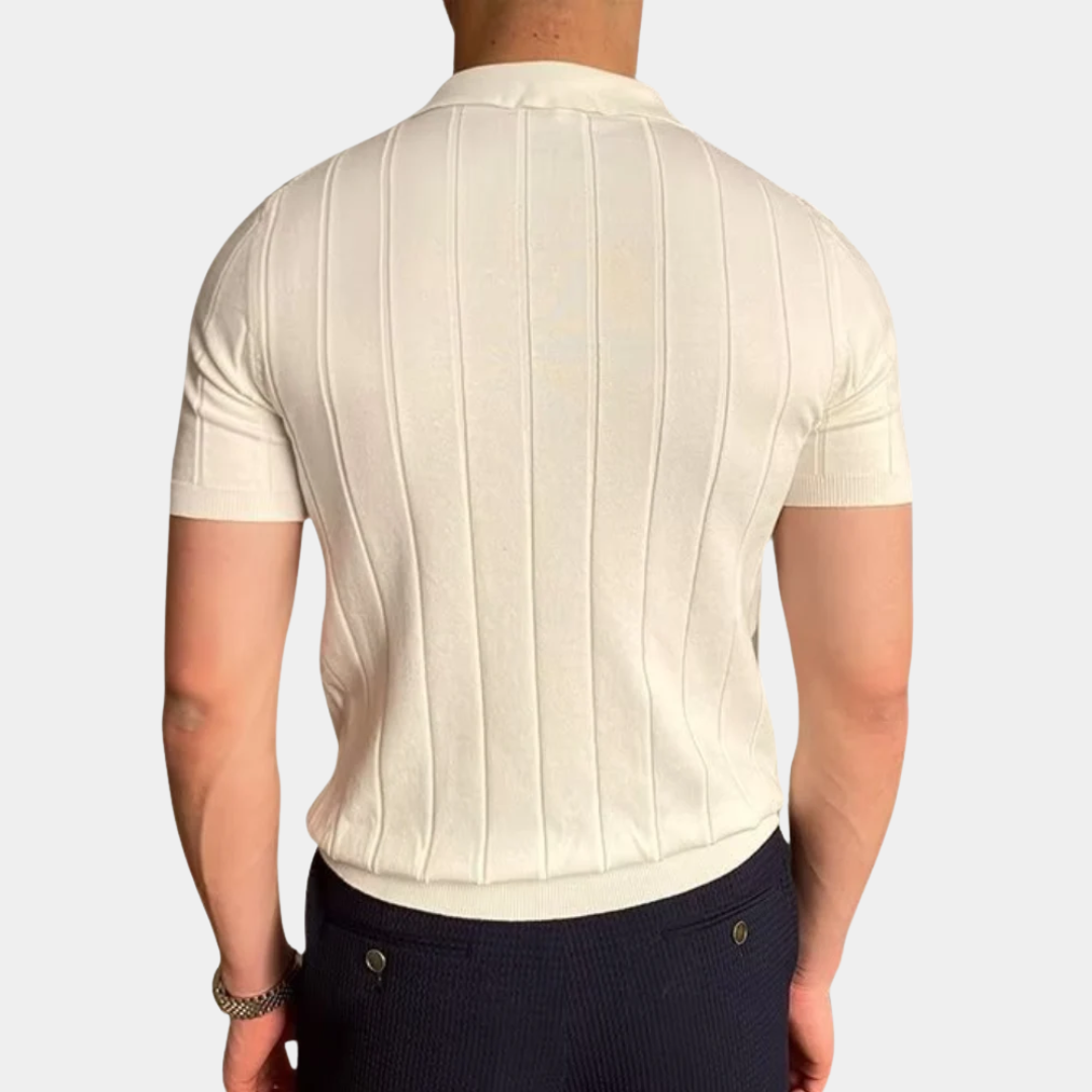 Brooks | Ribbed Knit Polo Shirt