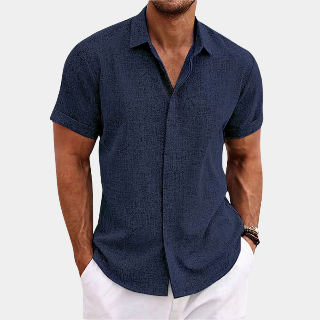 Mason | Linen Blend Short Sleeve Shirt