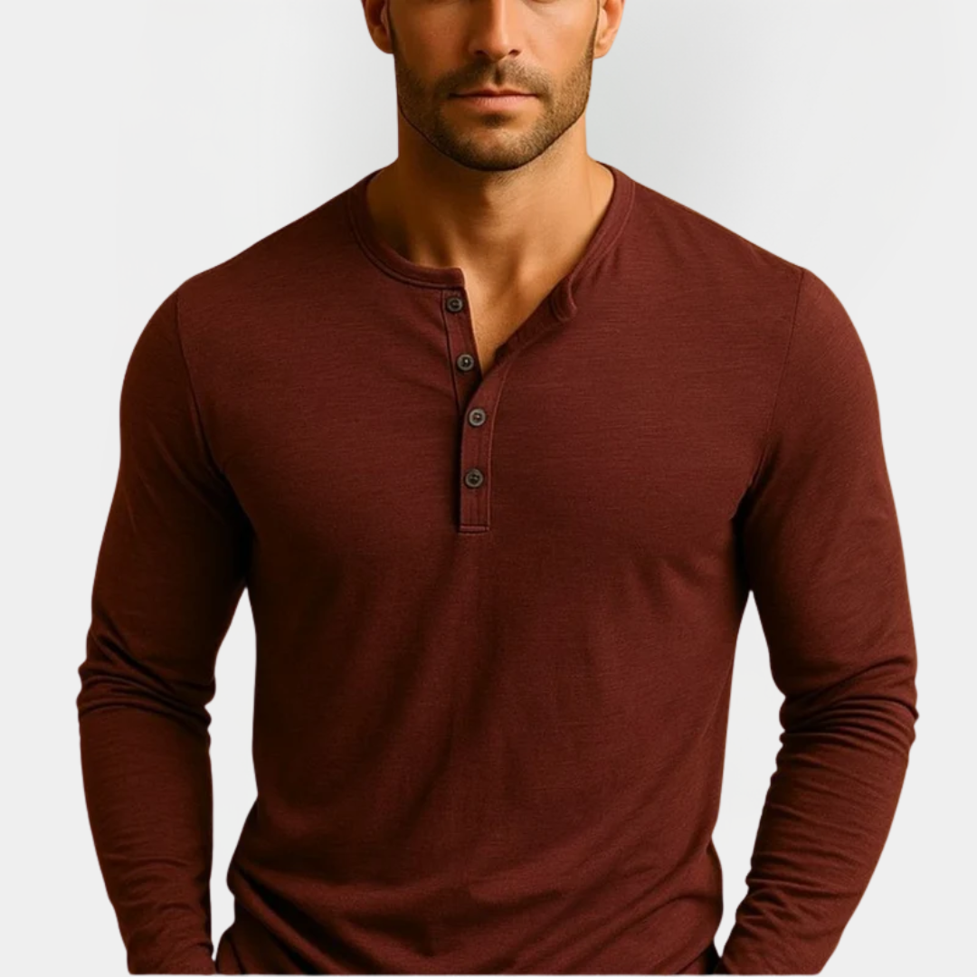 Elliot | Long Sleeve Henley Shirt