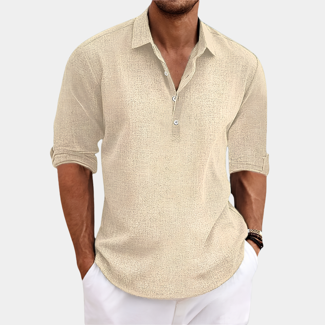 Connor | Linen Blend Henley Shirt