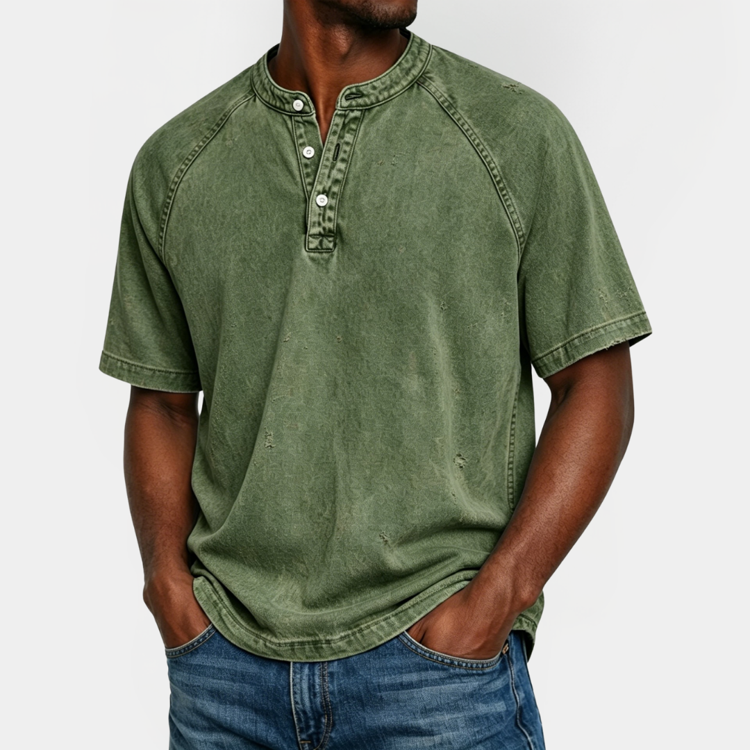 Asher | Cotton Henley Shirt