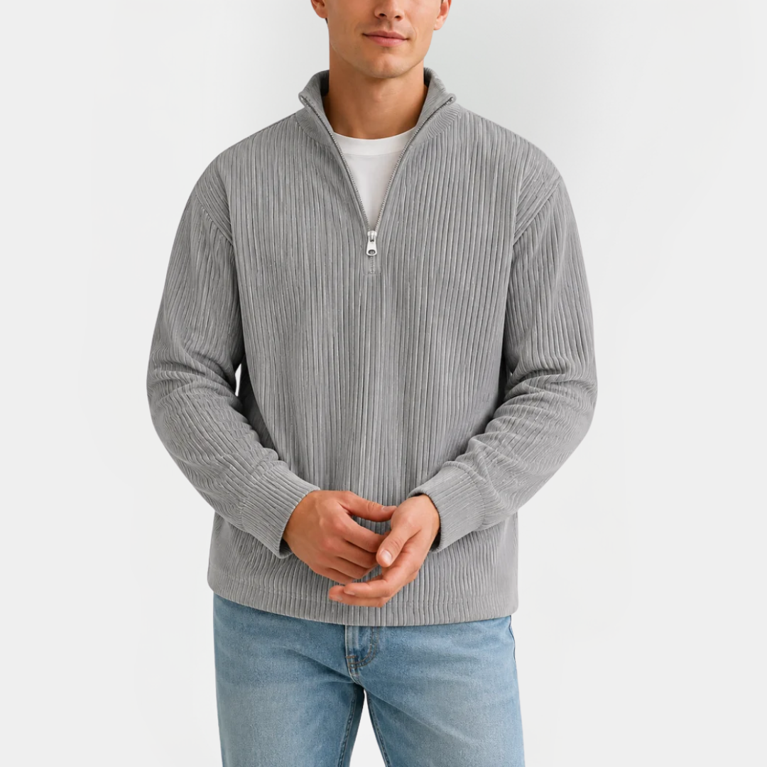 Quentin | Ribbed Quarter-Zip Sweater