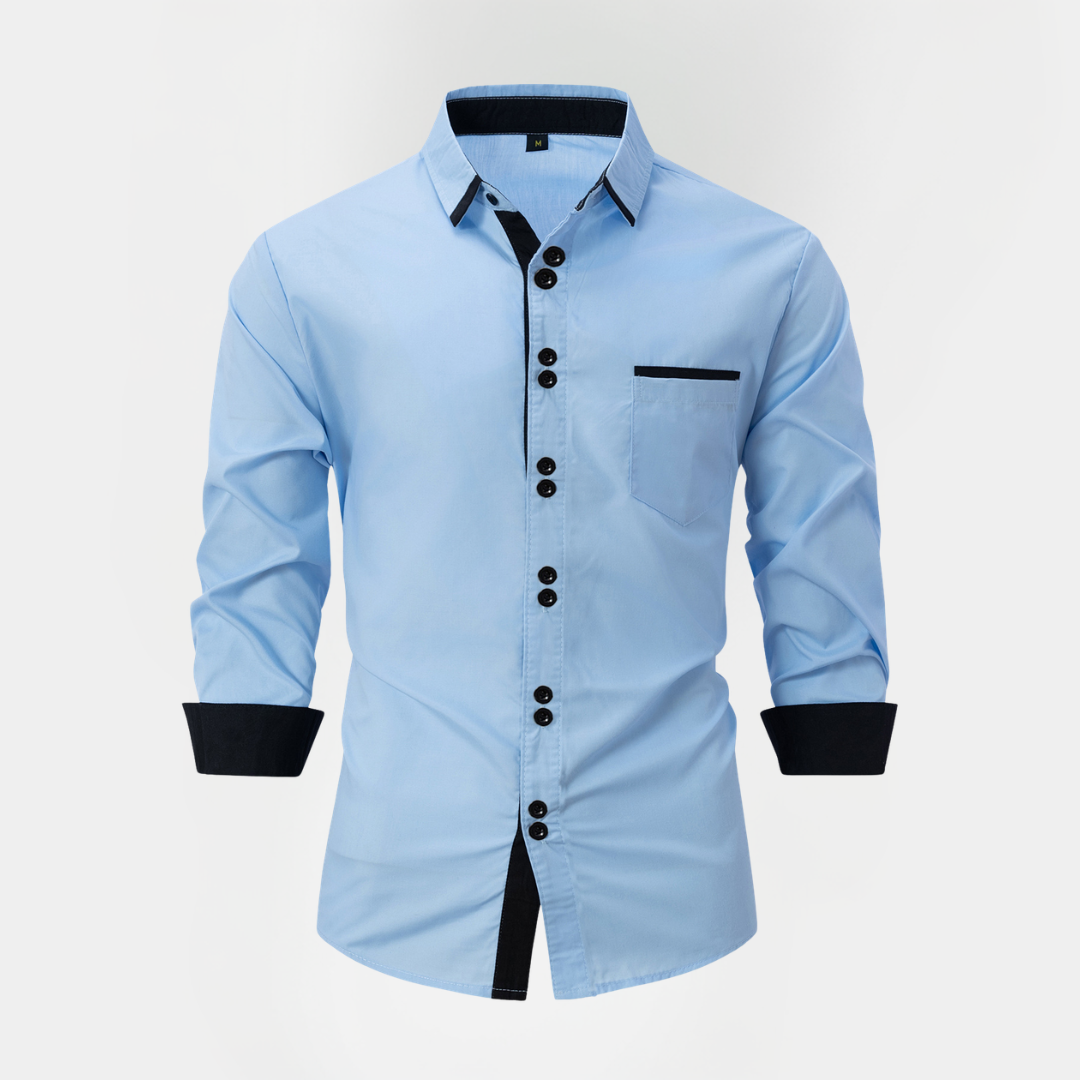 Gavin | Cotton Contrast Trim Shirt