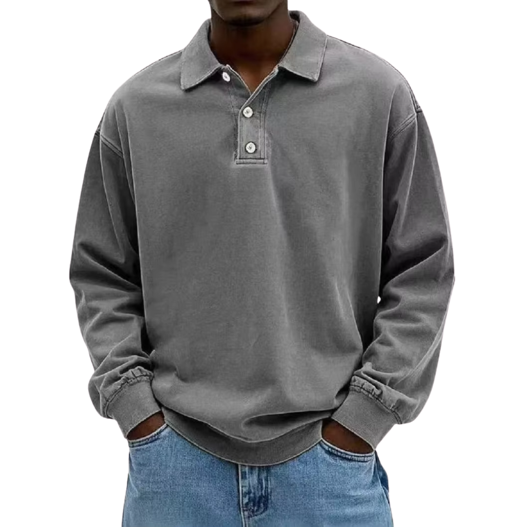 Maddox | Relaxed Fit Long Sleeve Polo Shirt