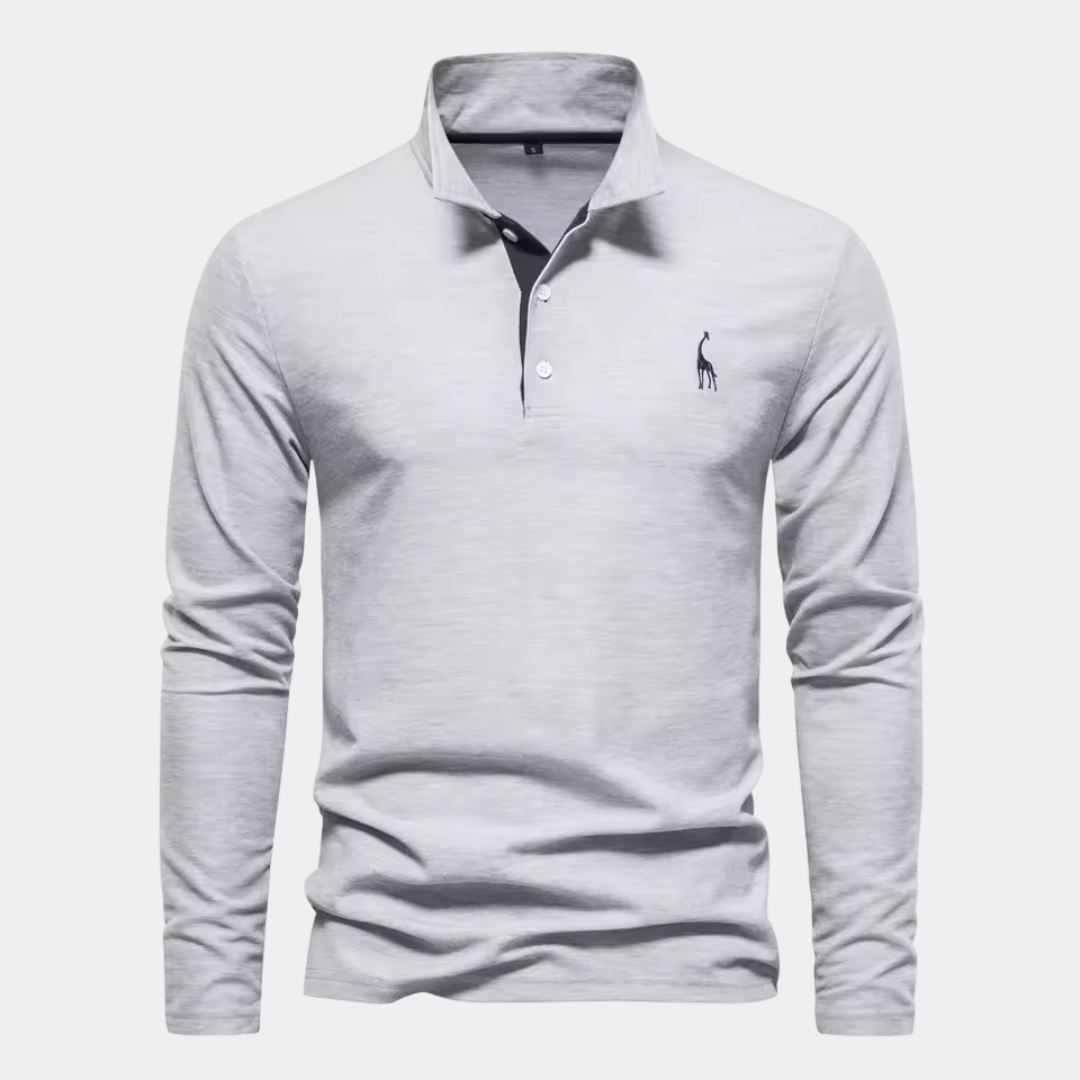 Blake | Contrast Trim Long Sleeve Polo Shirt