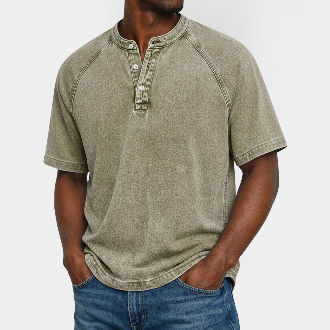 Asher | Cotton Henley Shirt