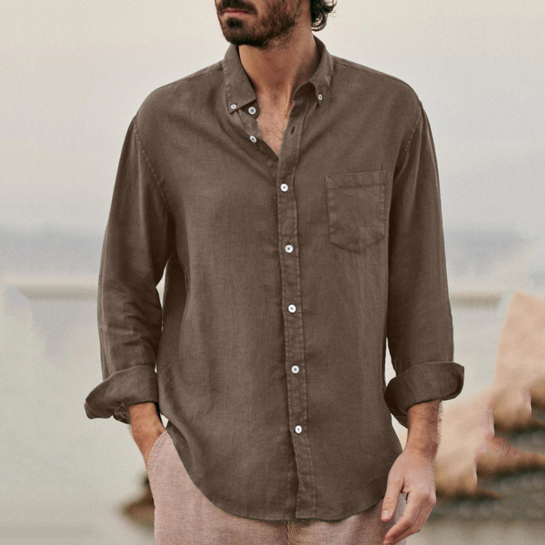 Sterling | Linen Blend Long Sleeve Shirt
