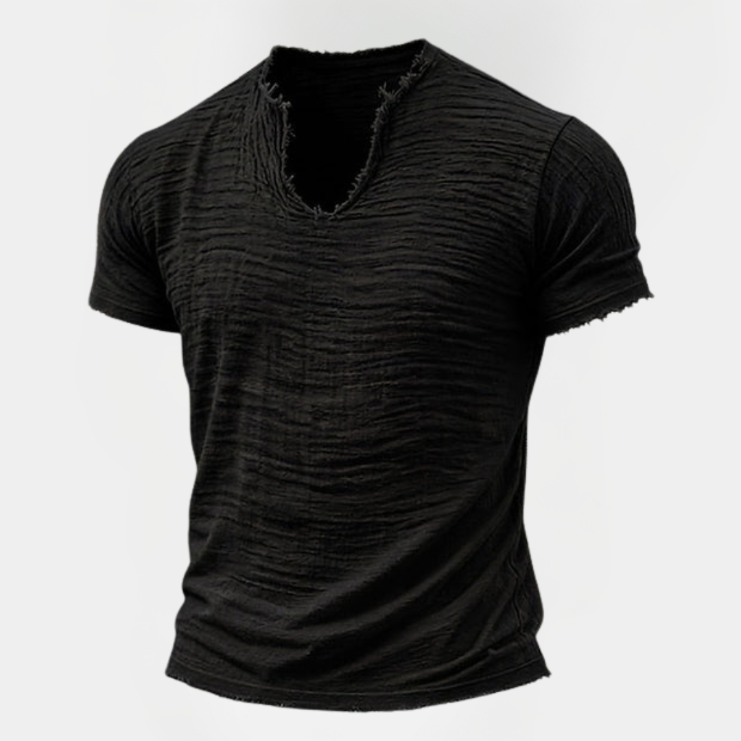 Rhys | Textured V-Neck T-Shirt