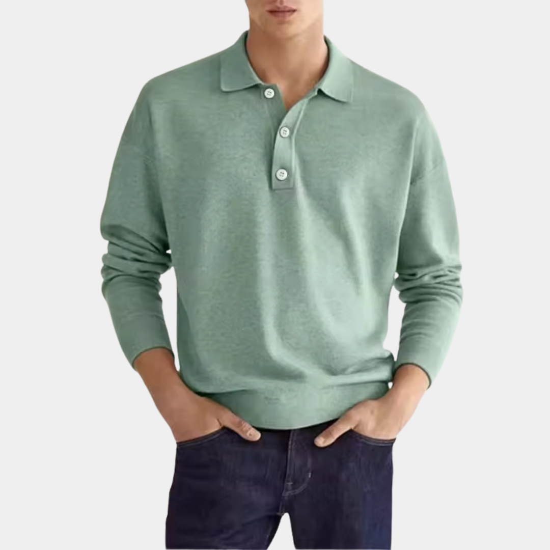 Cameron | Relaxed Fit Long Sleeve Polo Shirt