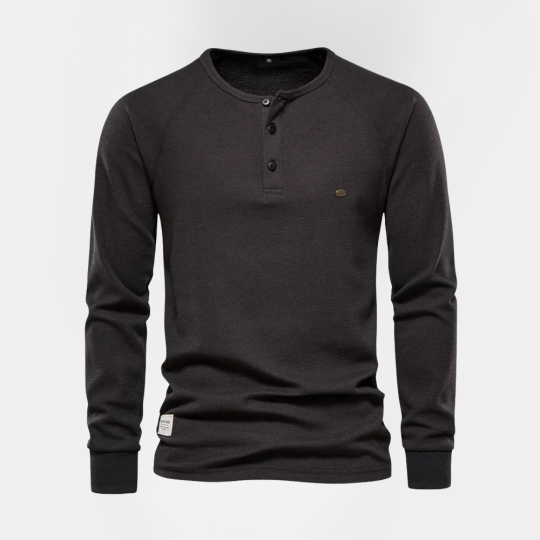 Micah | Cotton Long Sleeve Henley Shirt