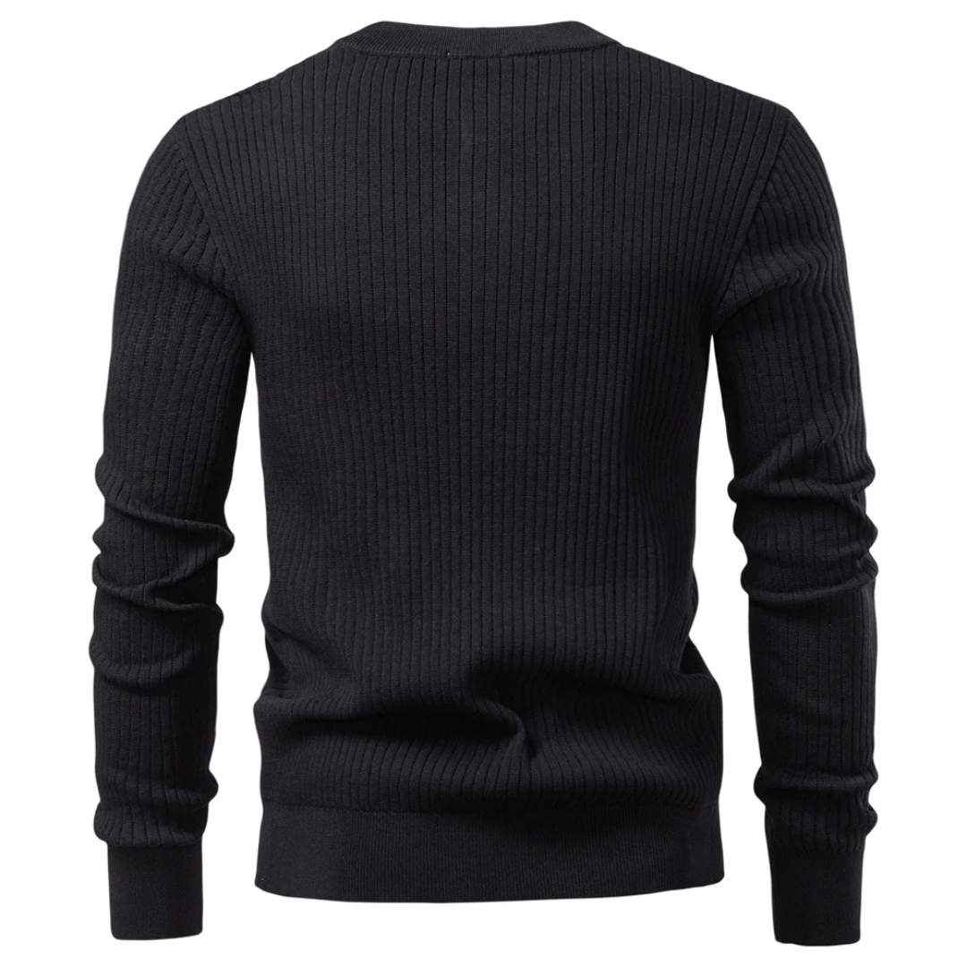 Landon | Ribbed Henley Sweater