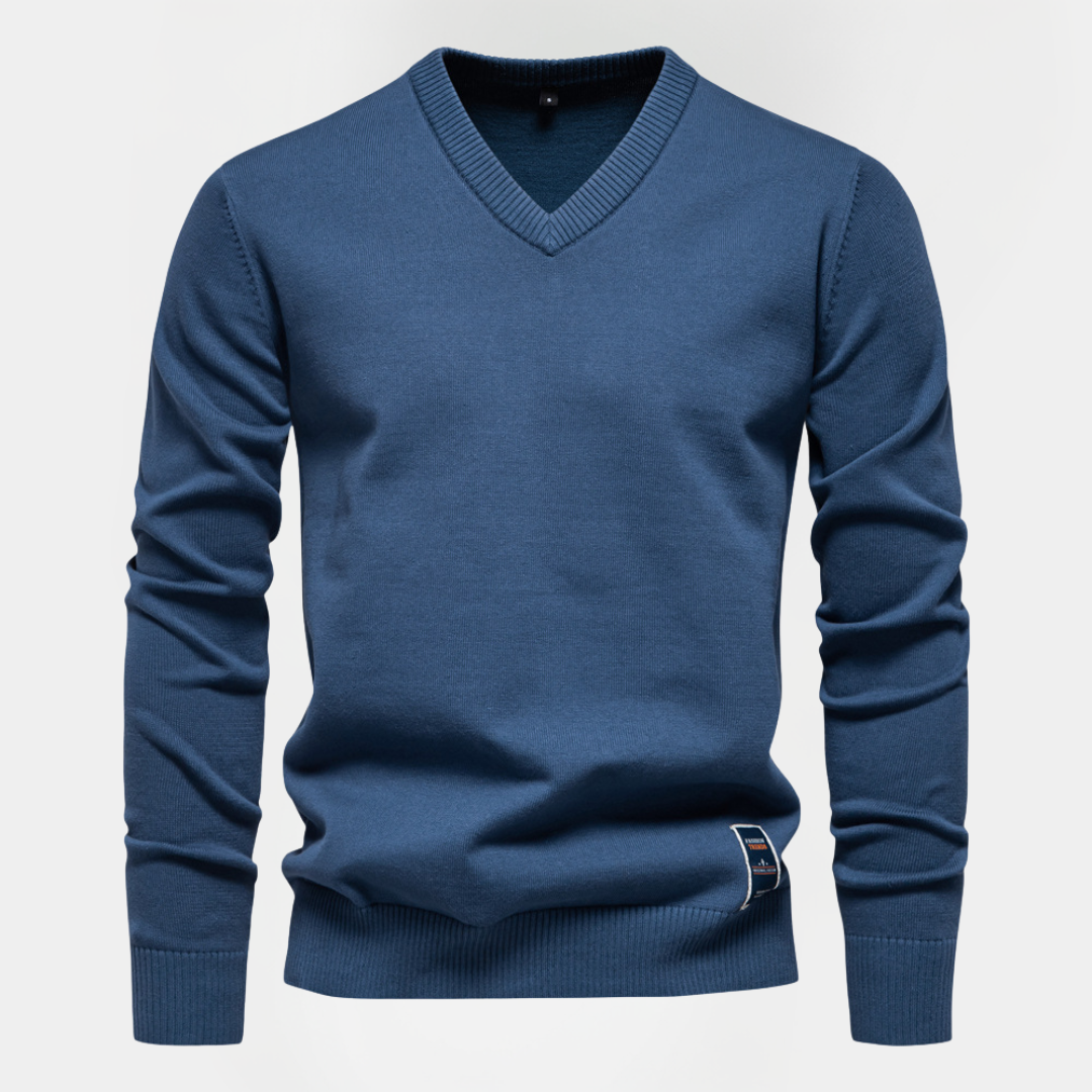 Russell | Cotton V-Neck Sweater