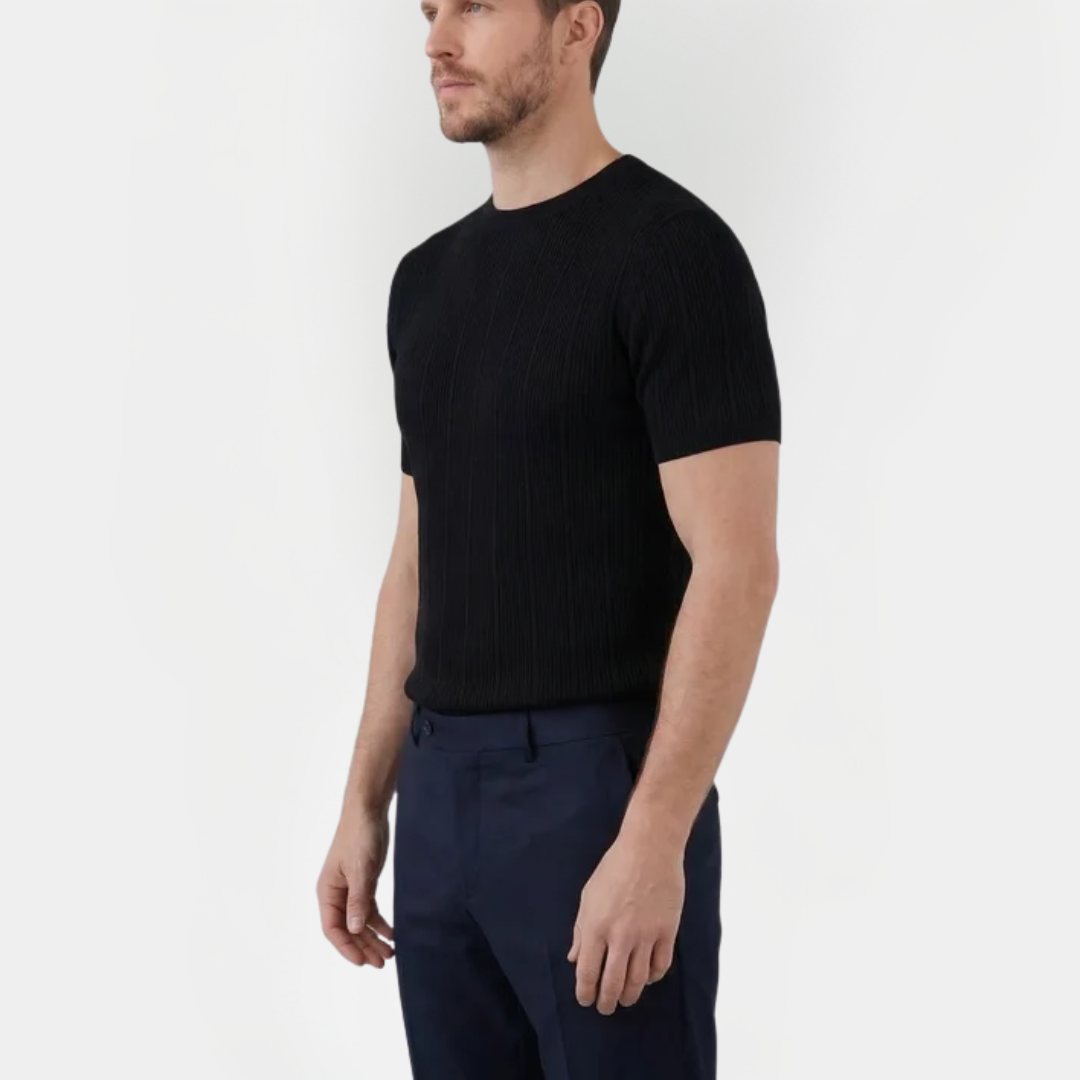 Asher | Ribbed Crew Neck T-Shirt
